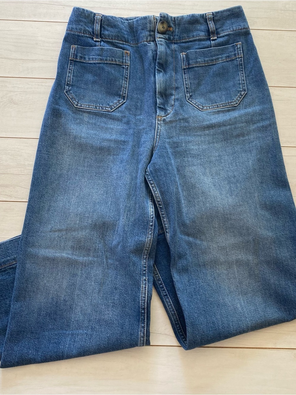 Pilcro Anthropologie
The Skipper Square Pocket Jeans Sz 28 Blue Wash - Picture 5 of 10